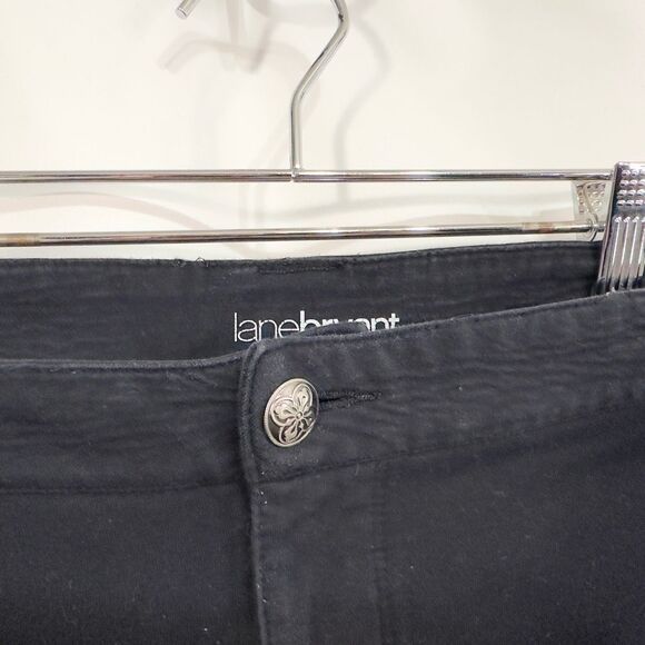 Lane Bryant Plus Size 28 Capri Pants Black Knit Solid Cotton‎ Stretch 661 - Picture 9 of 10